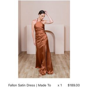 Revelry rust satin bridesmaid dress, Fallin